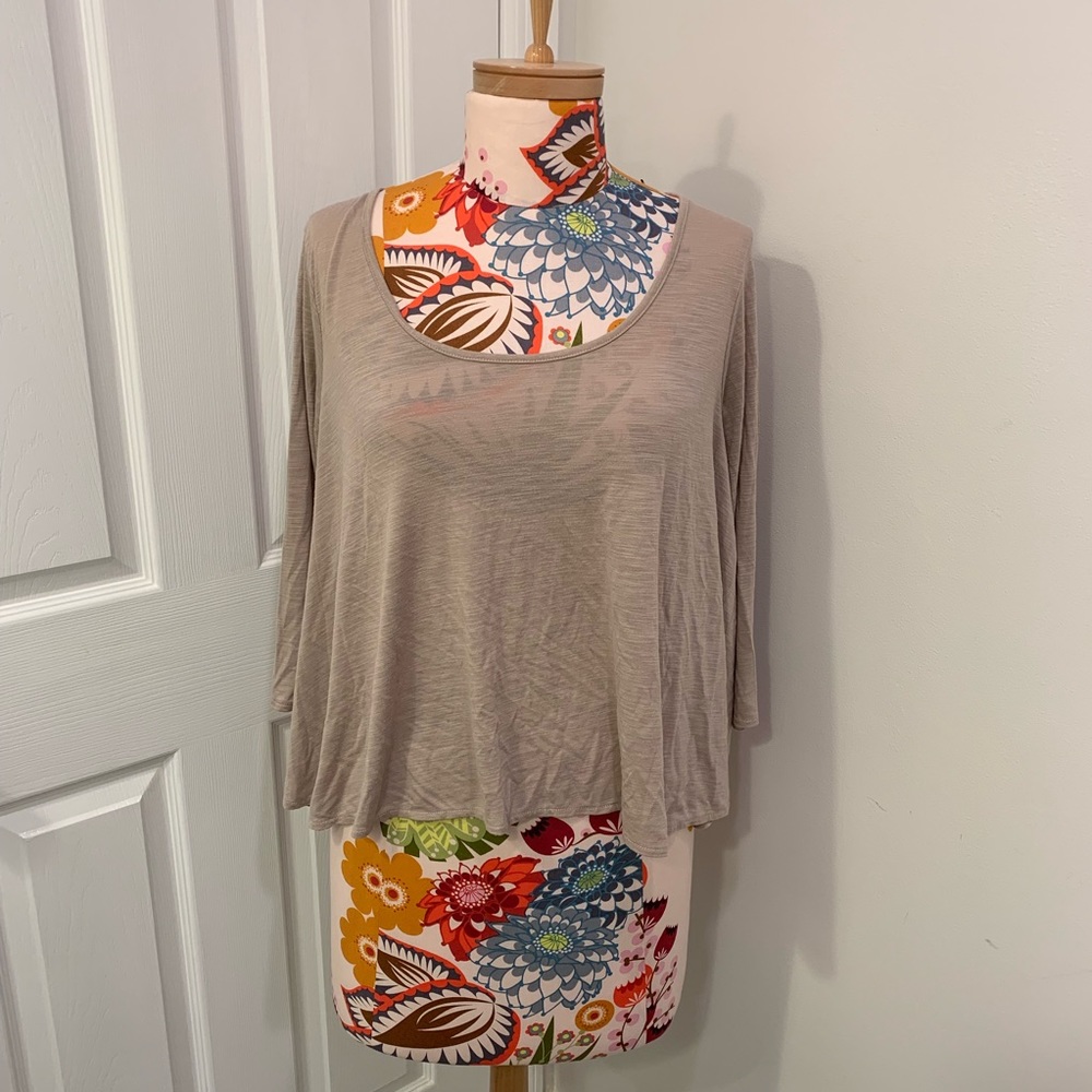 AE oatmeal lace back Crop top